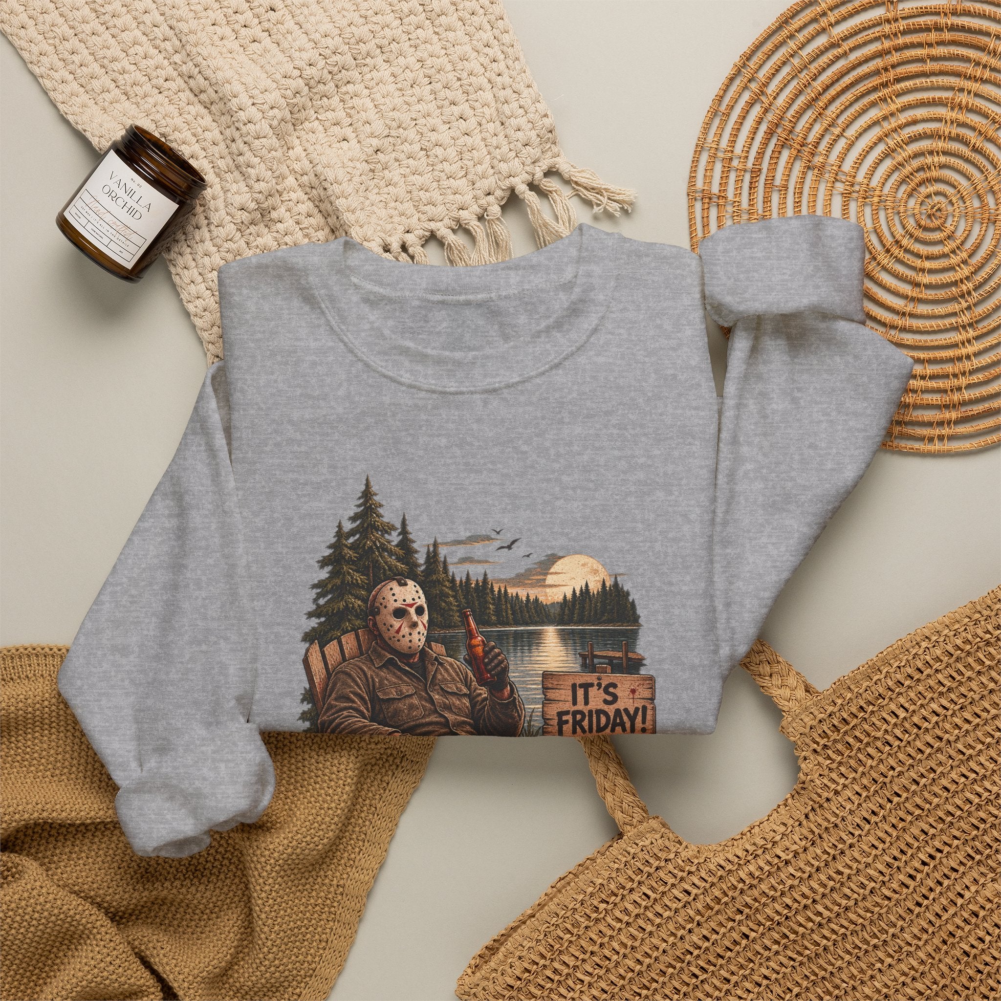 Privacy Please Crewneck Sweatshirt — Campfire Woods Graphic