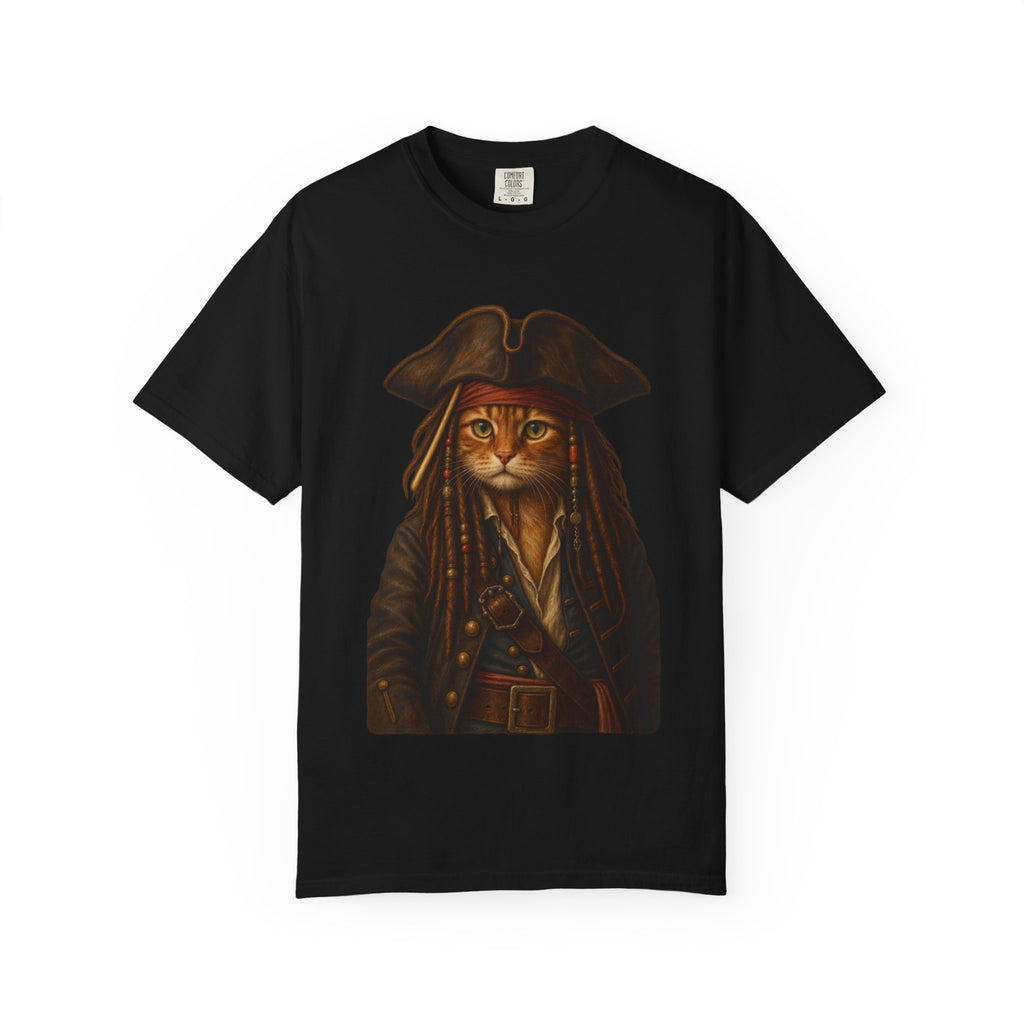 Pirate Cat Portrait T-Shirt — Captain Cat Costume Graphic Tee