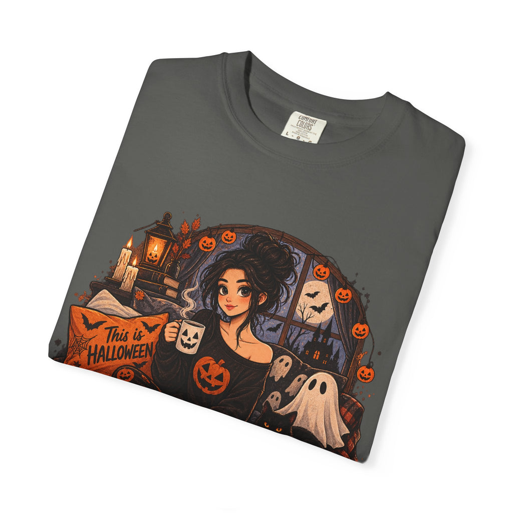 Halloween Vibes T-Shirt — "Waiting for October Like..." Spooky Scene Tee