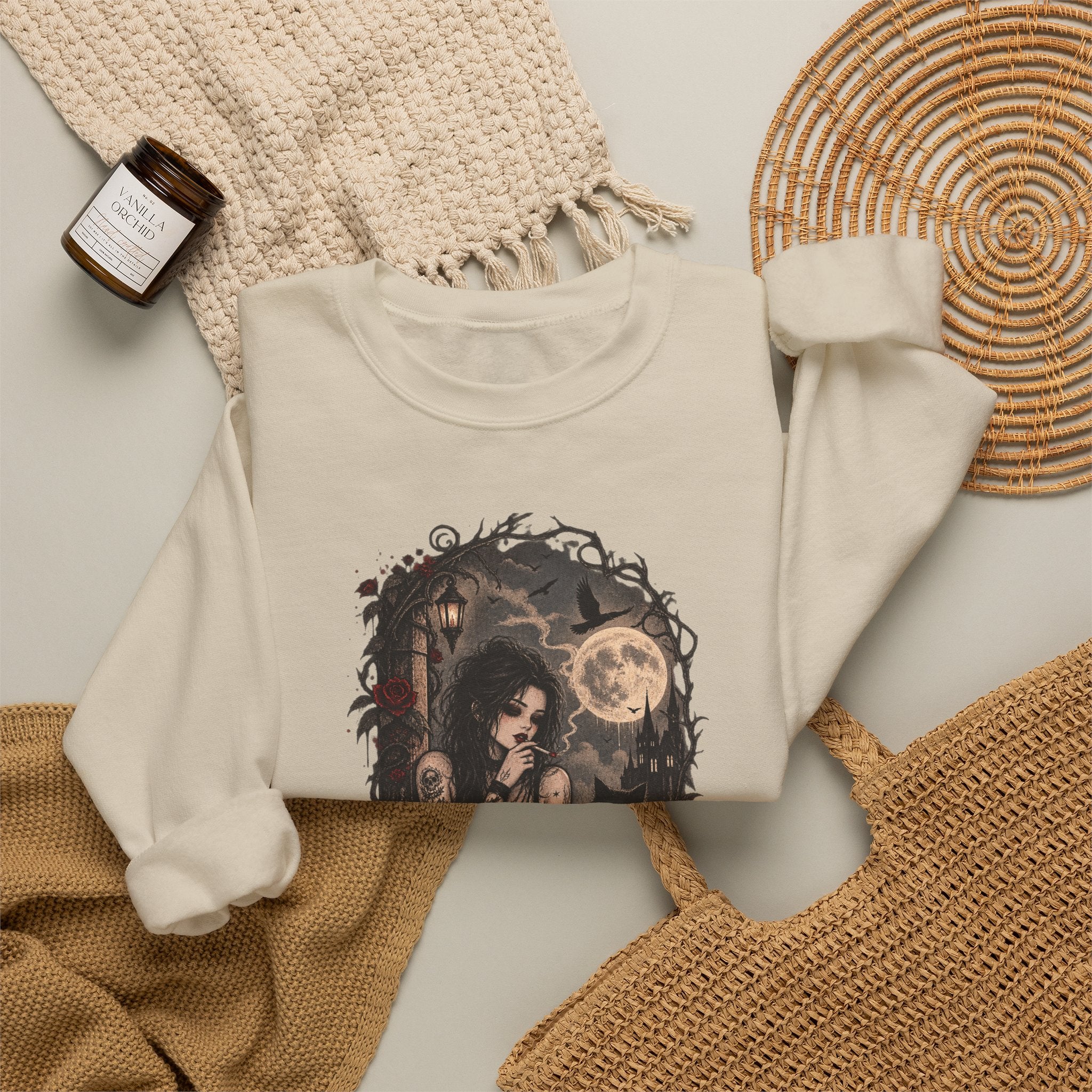 Gothic Moonlight Art Crewneck Sweatshirt
