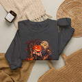 Halloween Pumpkin Girl Crewneck Sweatshirt — Spooky Autumn Graphic Sweatshirt