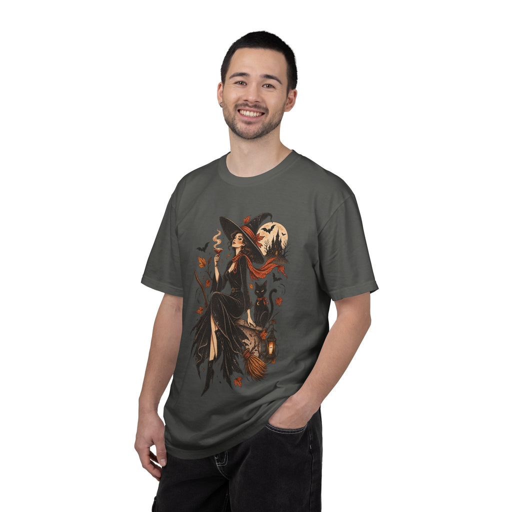 Witchy Broomstick Tee — Halloween Witch Illustration T-Shirt