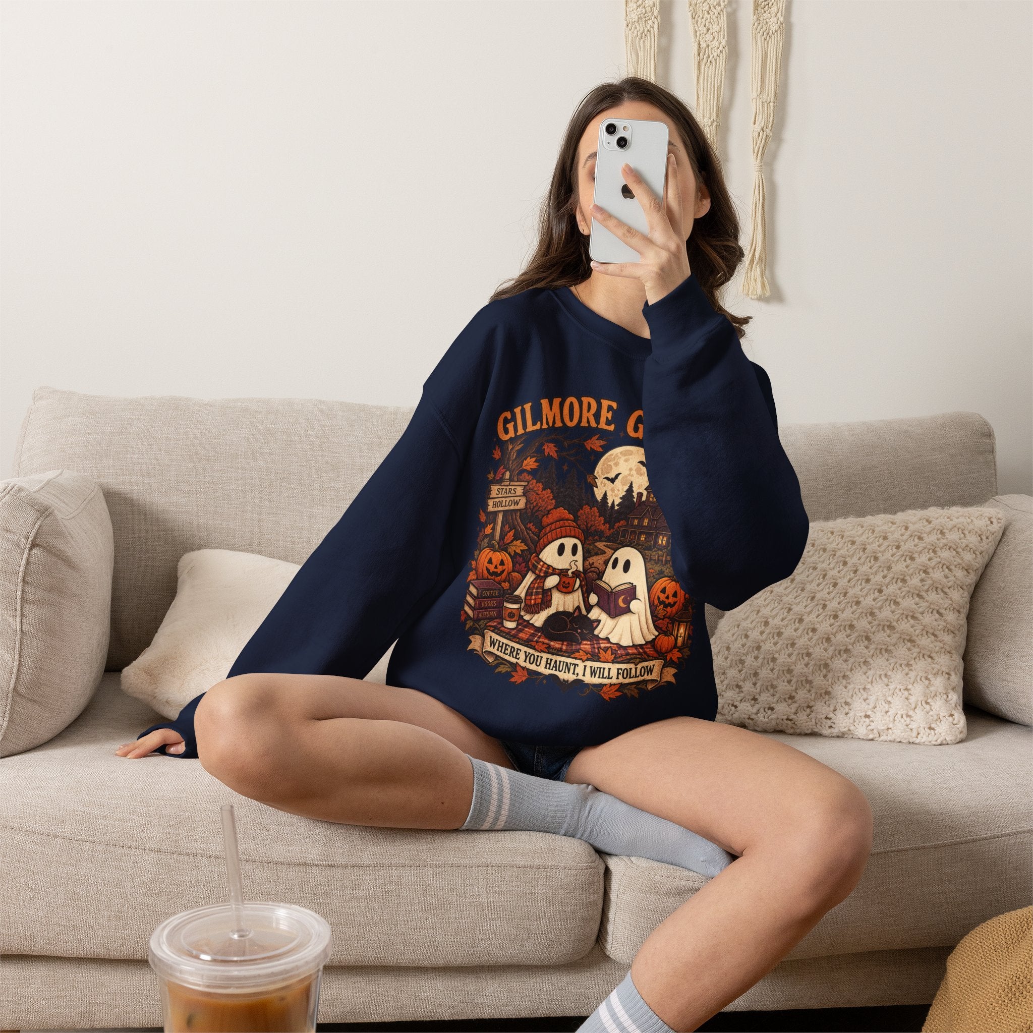 Crewneck Sweatshirt - "Gilmore Ghouls" Halloween Graphic