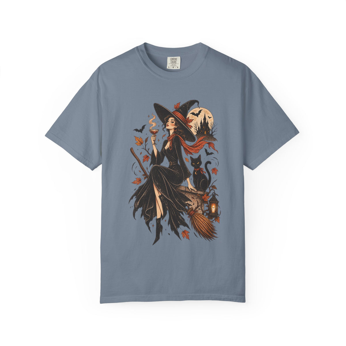 Witchy Broomstick Tee — Halloween Witch Illustration T-Shirt