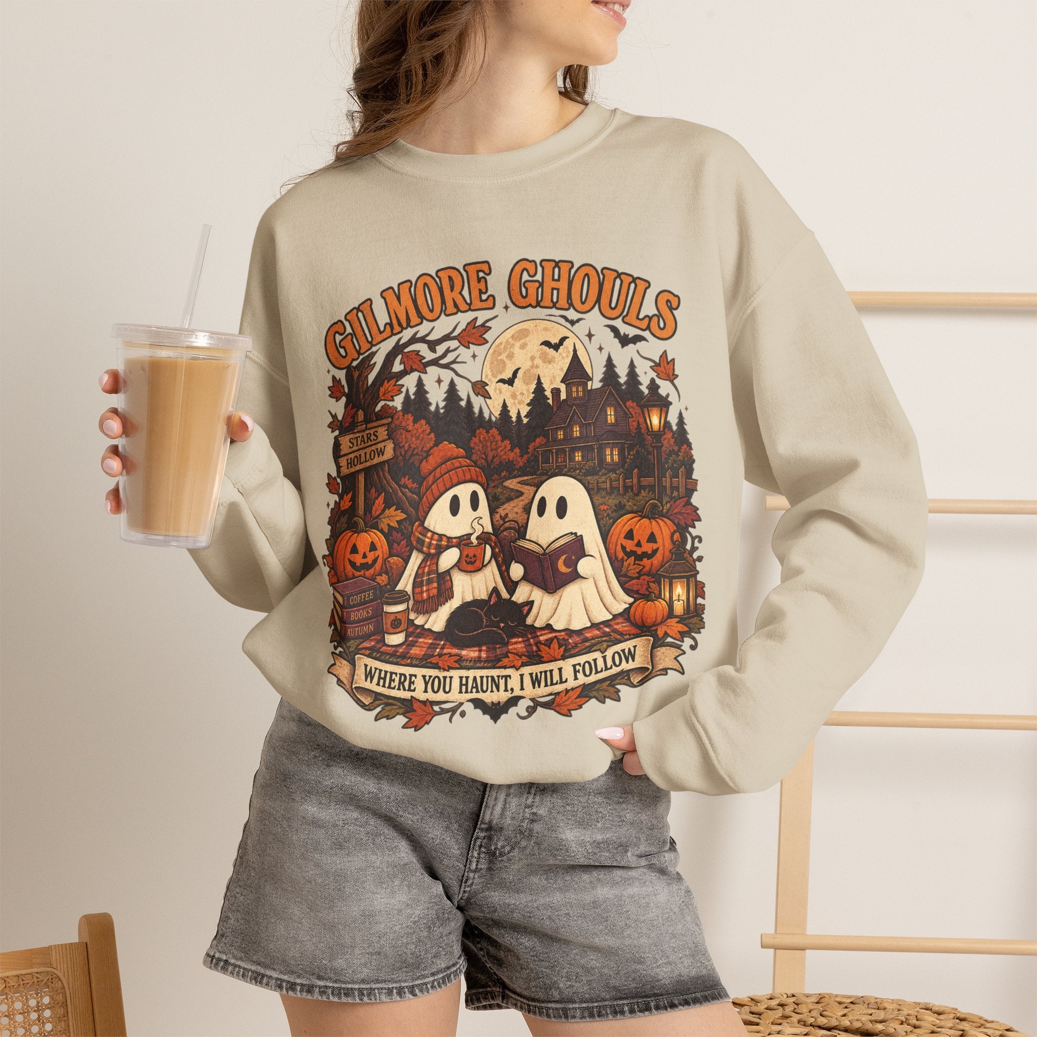 Crewneck Sweatshirt - "Gilmore Ghouls" Halloween Graphic