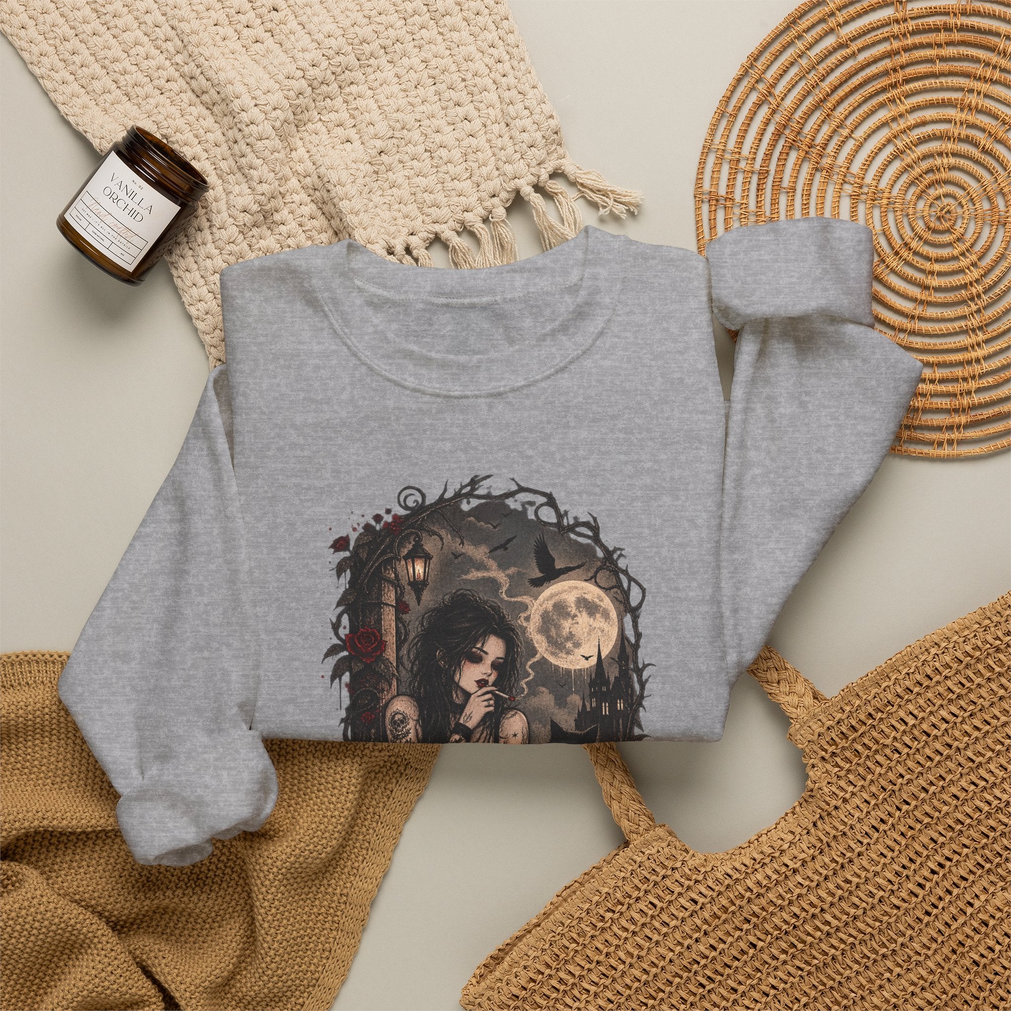 Gothic Moonlight Art Crewneck Sweatshirt