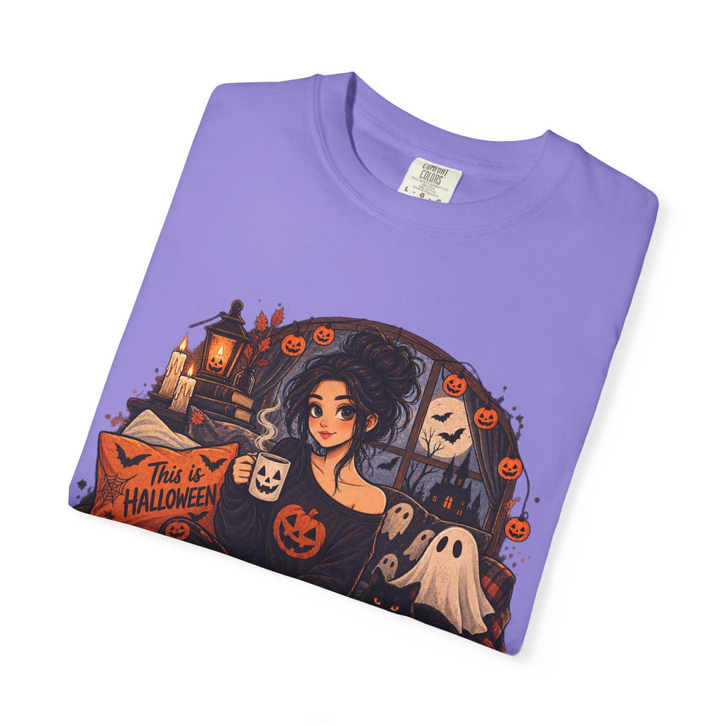 Halloween Vibes T-Shirt — "Waiting for October Like..." Spooky Scene Tee