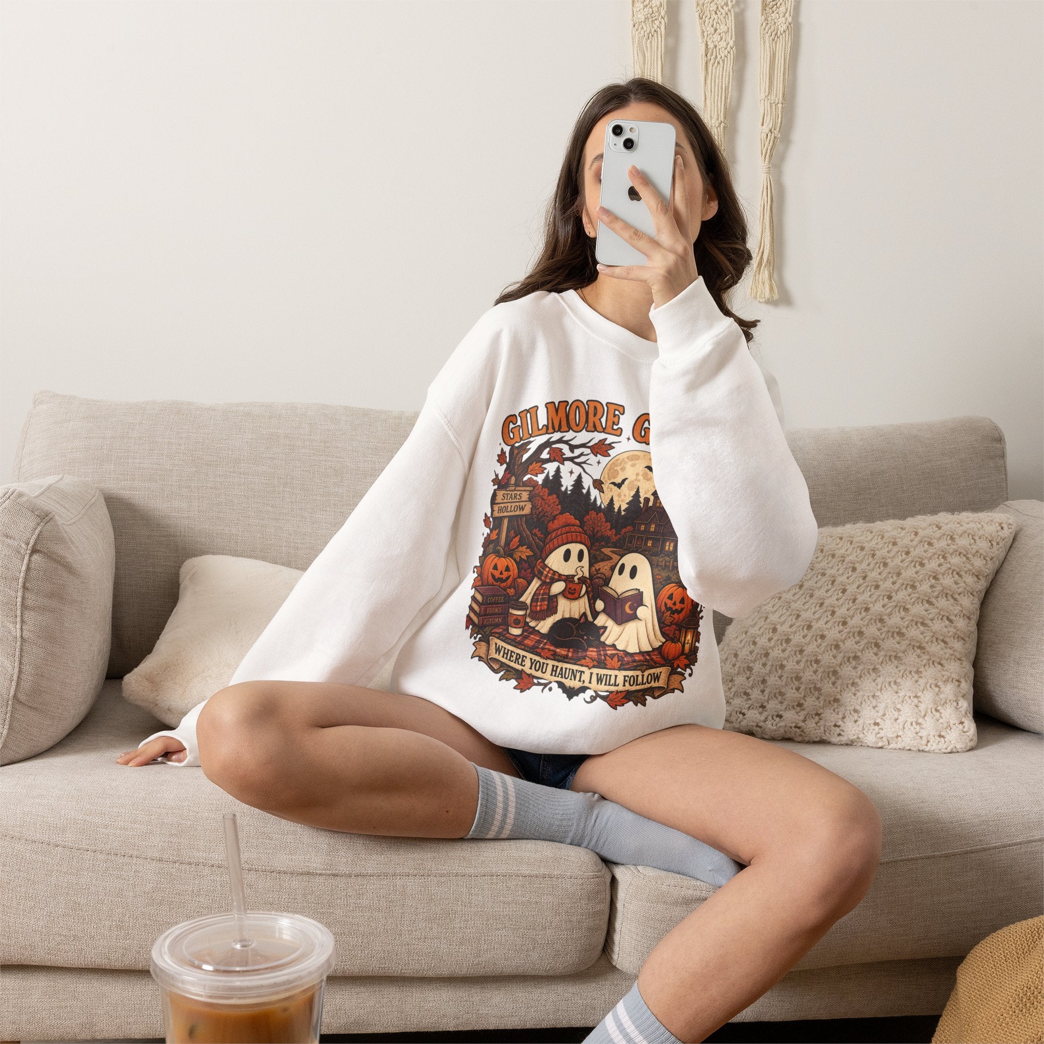 Crewneck Sweatshirt - "Gilmore Ghouls" Halloween Graphic