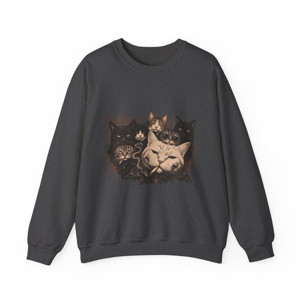 Cat Pack Crewneck Sweatshirt — Vintage Grouped Cat Art