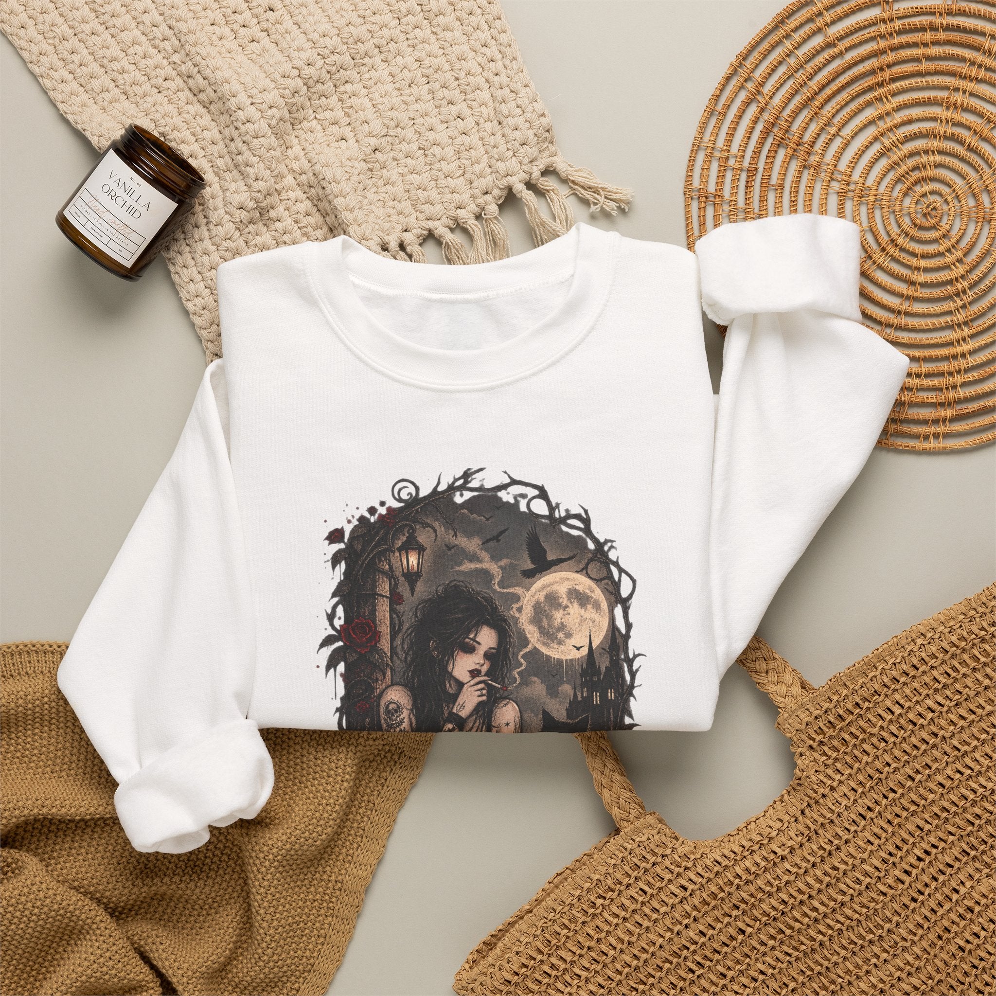 Gothic Moonlight Art Crewneck Sweatshirt