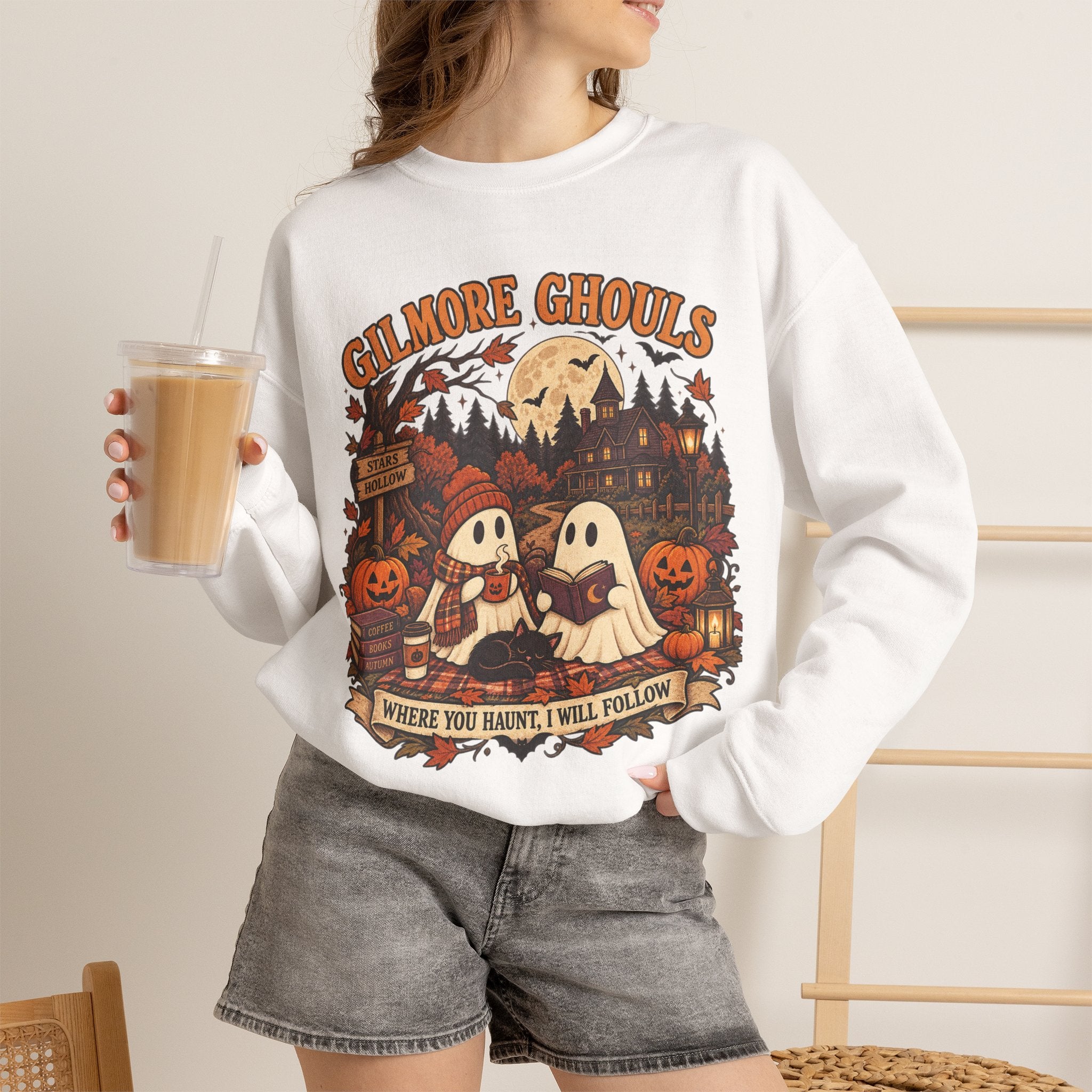 Crewneck Sweatshirt - "Gilmore Ghouls" Halloween Graphic