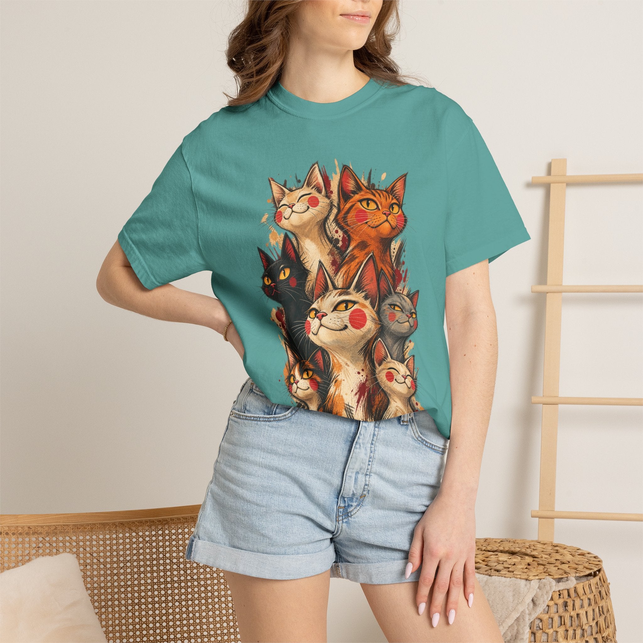 Lucky Cat Pack T-Shirt — Vintage Maneki Neko Cat Graphic Tee