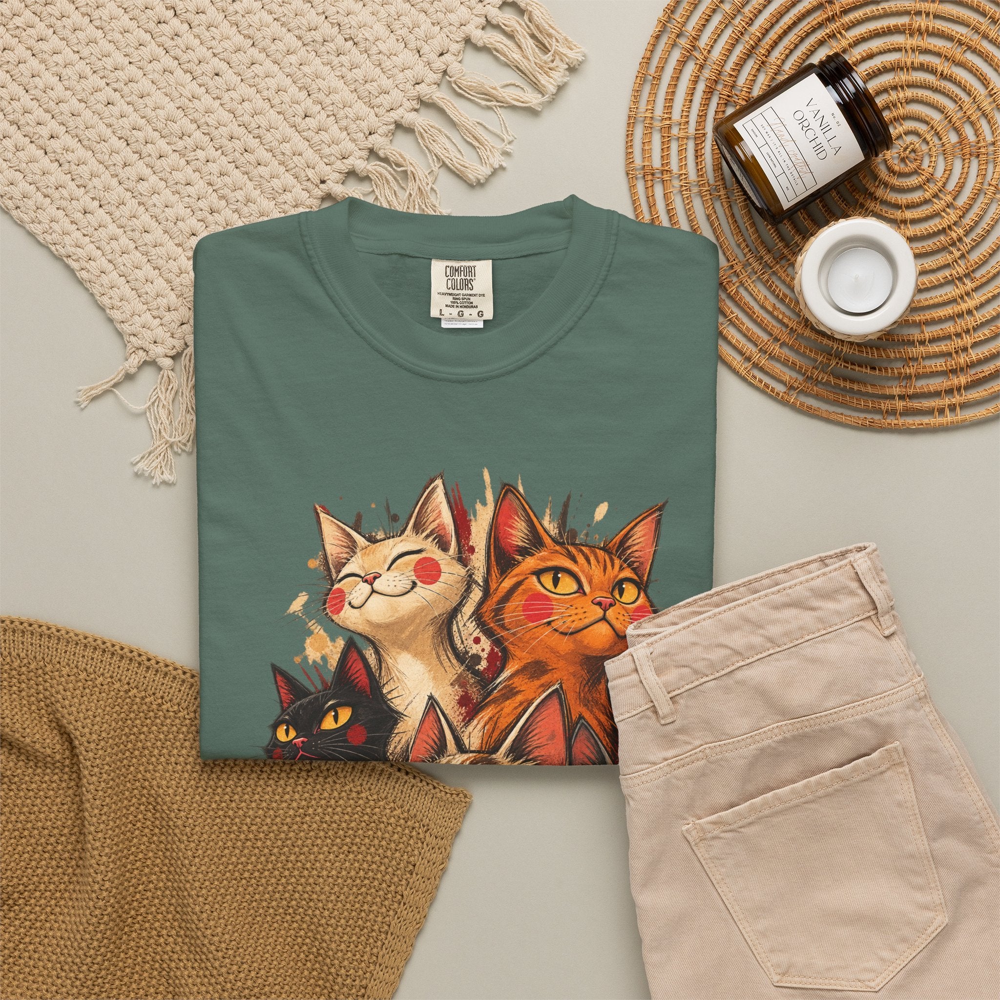 Lucky Cat Pack T-Shirt — Vintage Maneki Neko Cat Graphic Tee