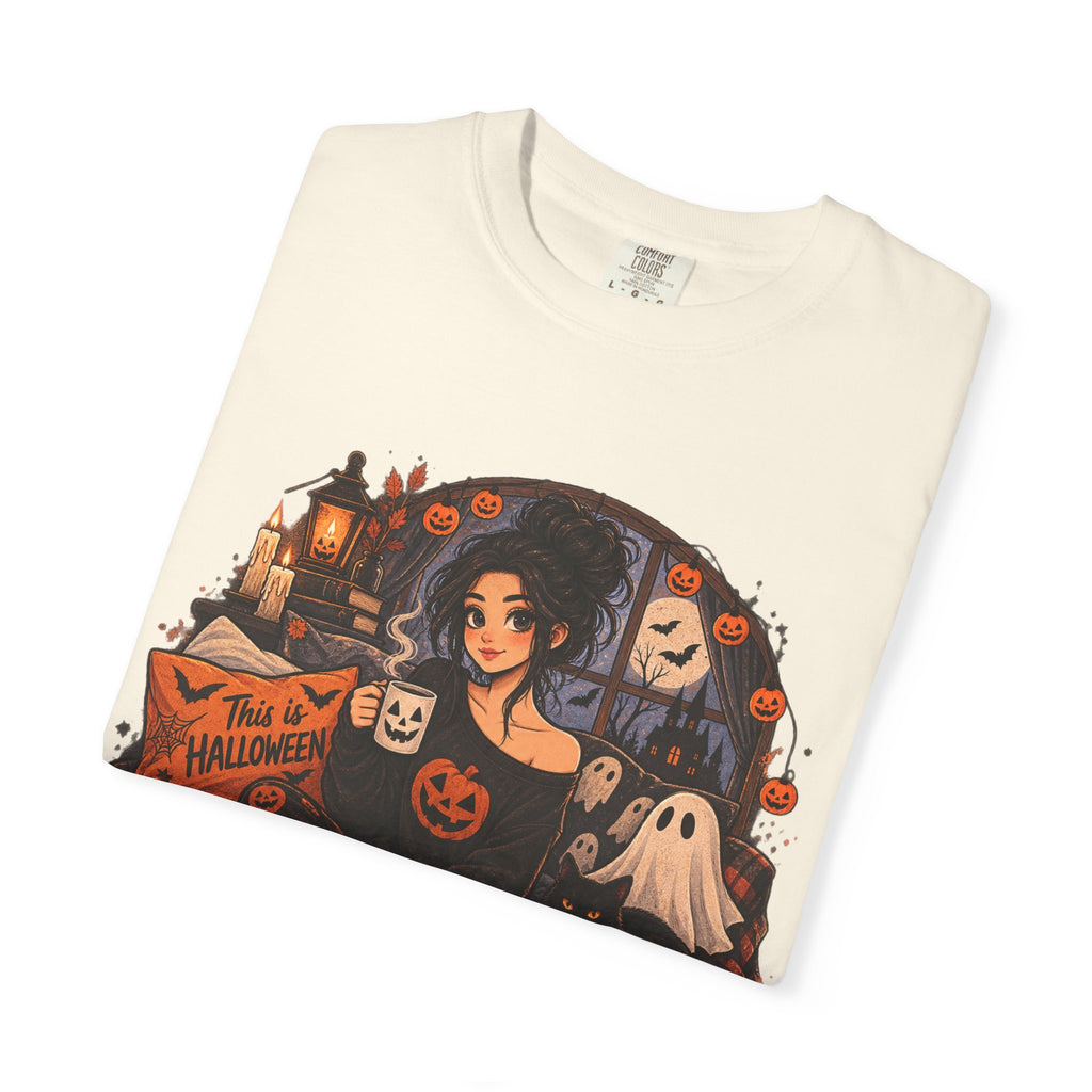 Halloween Vibes T-Shirt — "Waiting for October Like..." Spooky Scene Tee
