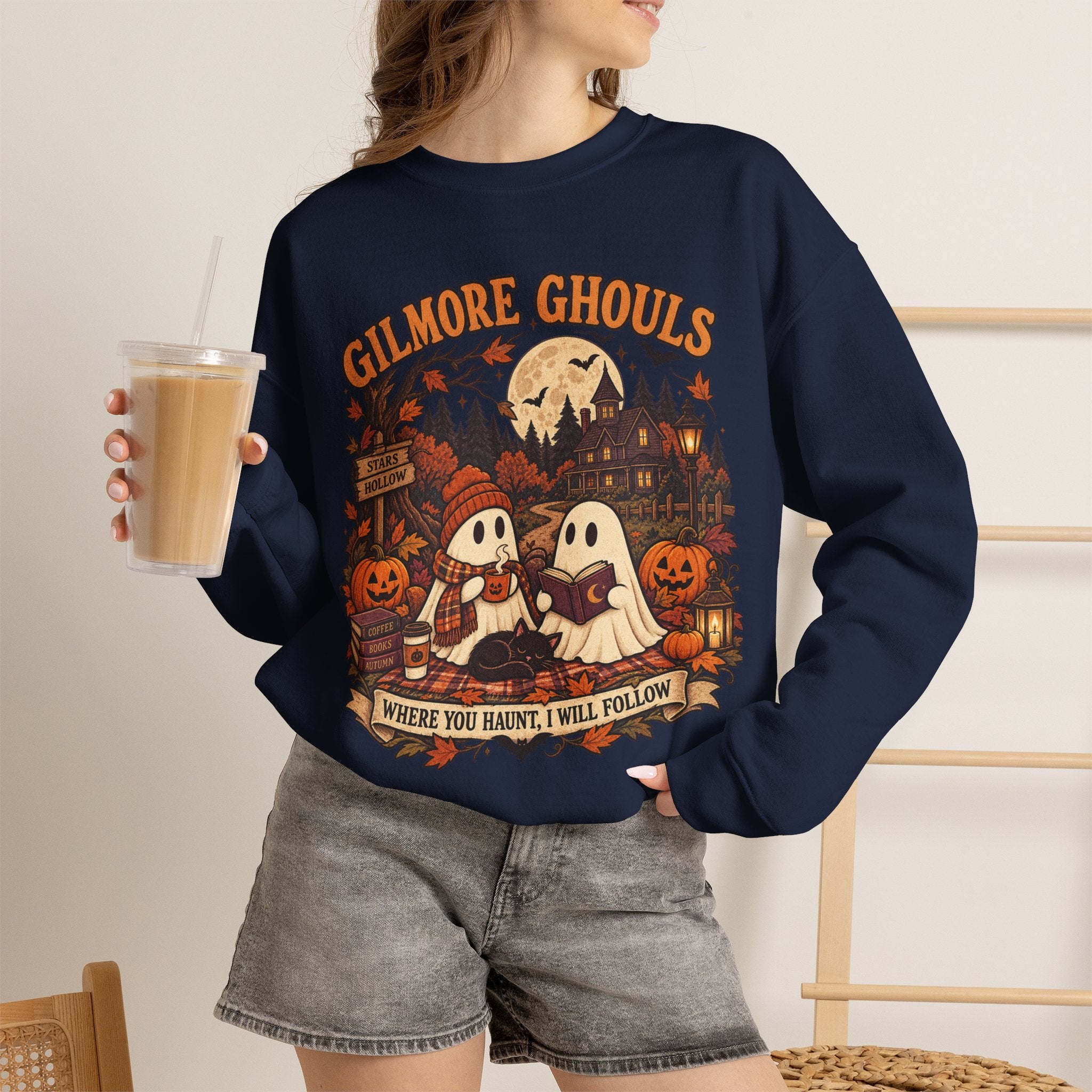 Crewneck Sweatshirt - "Gilmore Ghouls" Halloween Graphic