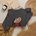 Halloween Pinup Crewneck Sweatshirt — Spooky Girl Pumpkin Design