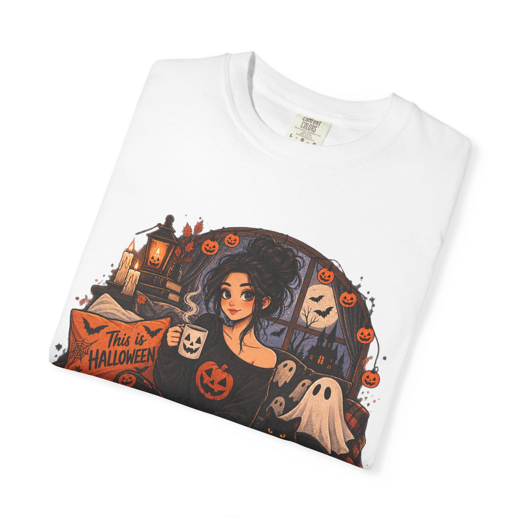 Halloween Vibes T-Shirt — "Waiting for October Like..." Spooky Scene Tee