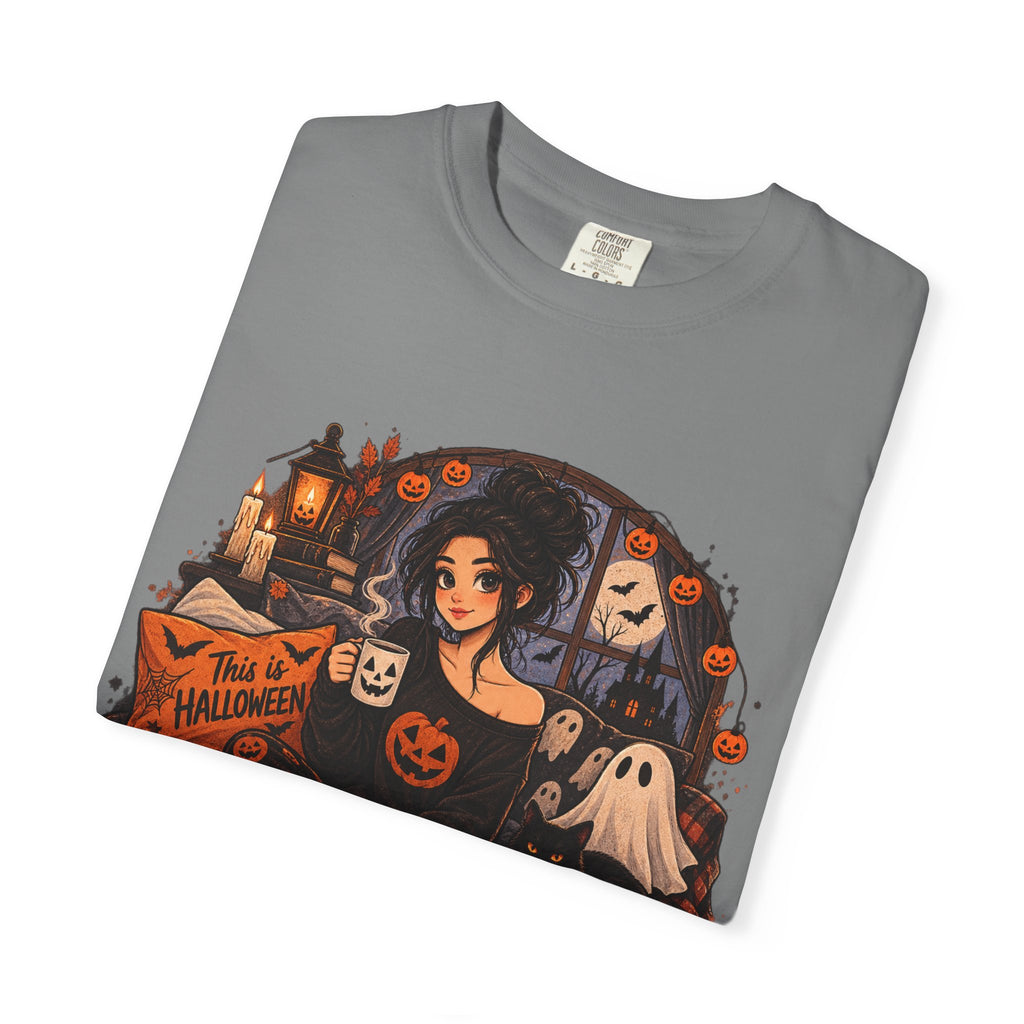 Halloween Vibes T-Shirt — "Waiting for October Like..." Spooky Scene Tee