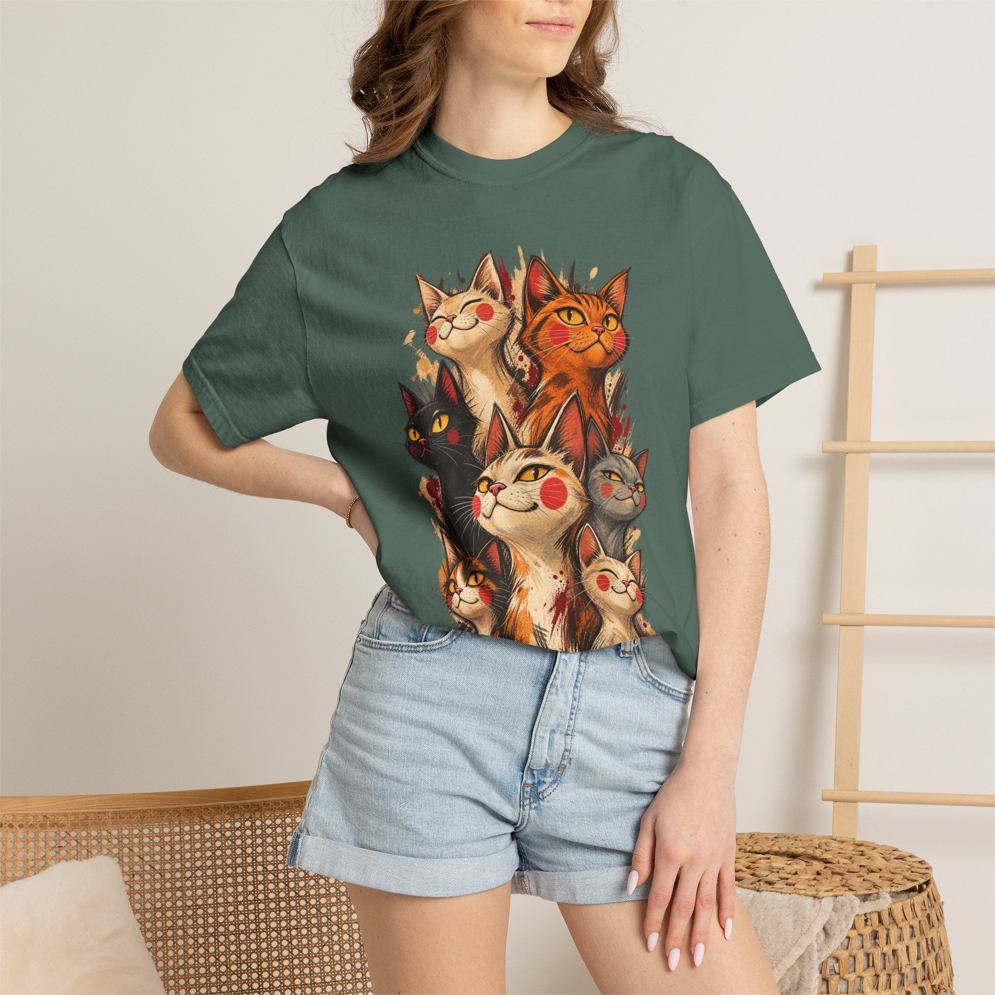 Lucky Cat Pack T-Shirt — Vintage Maneki Neko Cat Graphic Tee