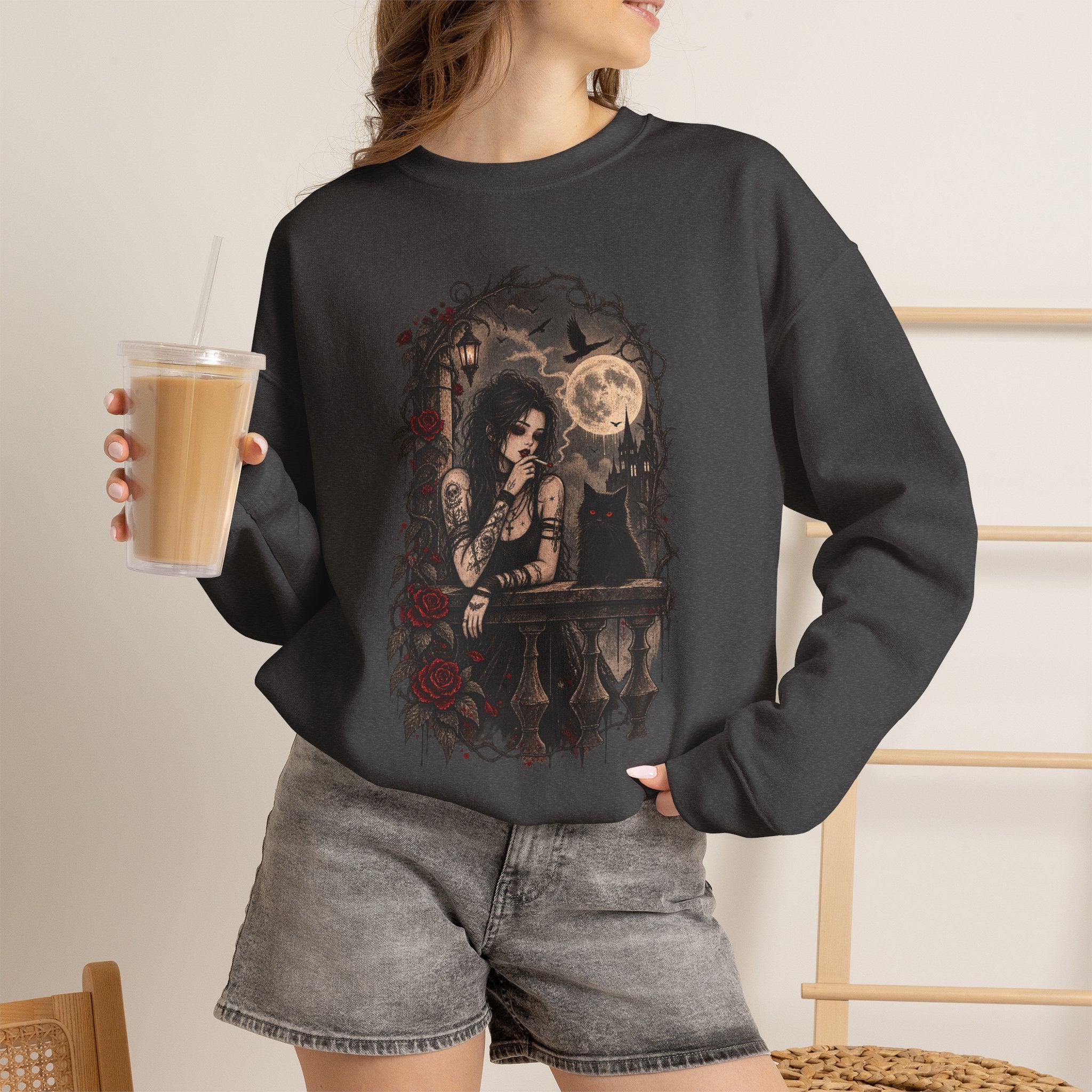 Gothic Moonlight Art Crewneck Sweatshirt