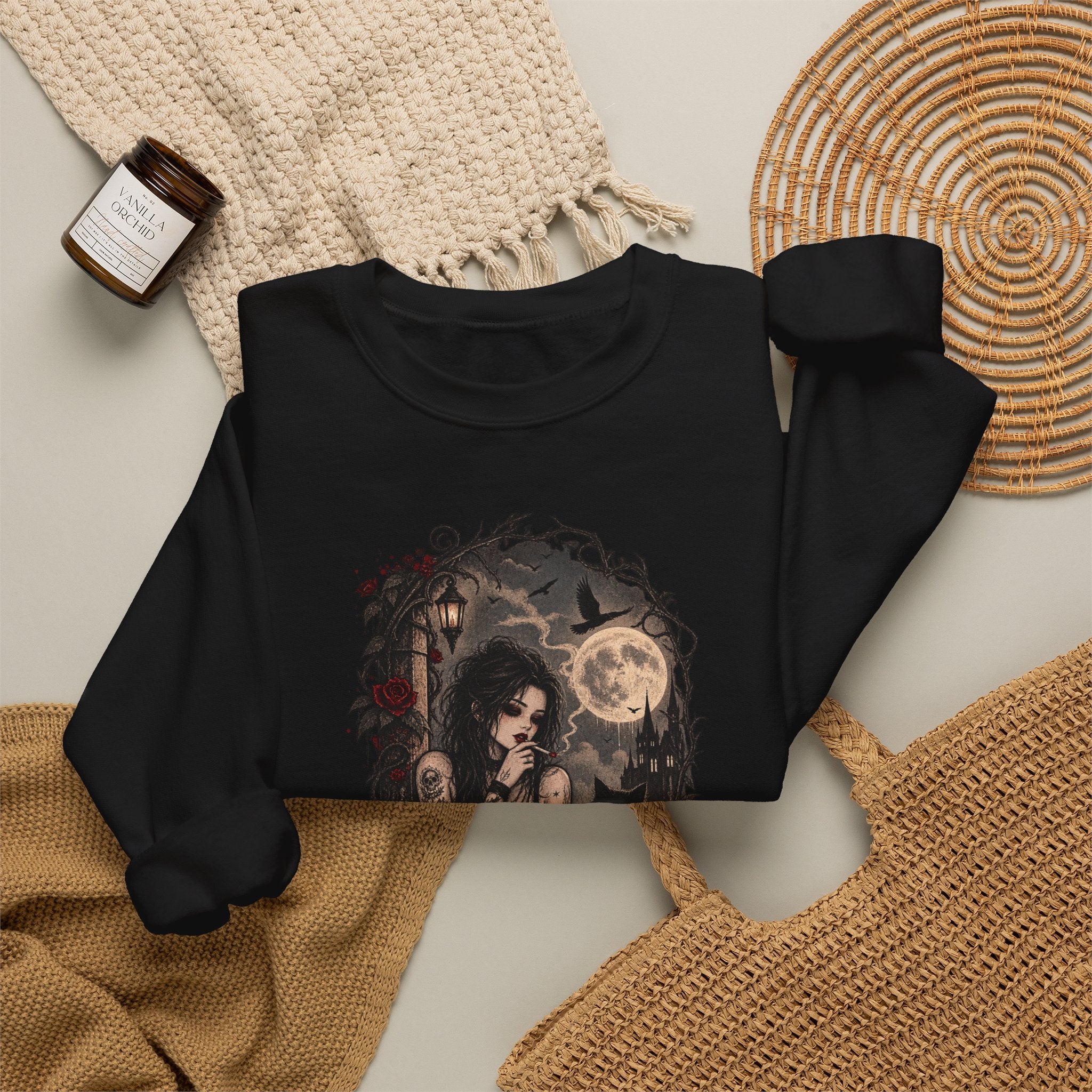 Gothic Moonlight Art Crewneck Sweatshirt