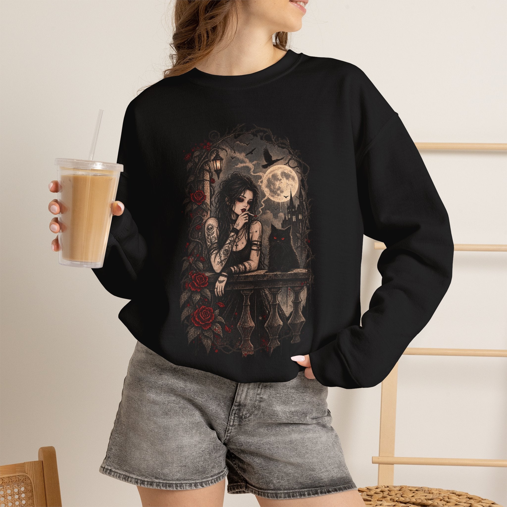 Gothic Moonlight Art Crewneck Sweatshirt