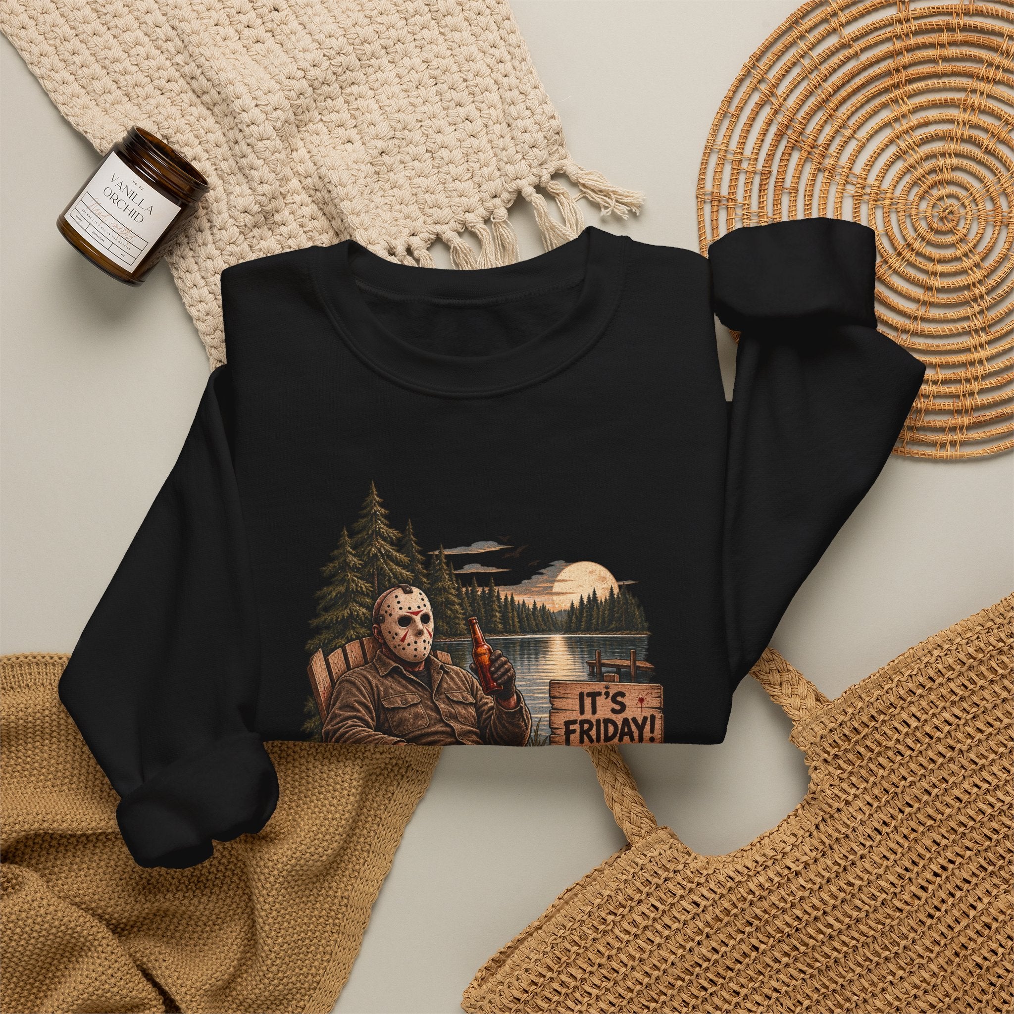 Privacy Please Crewneck Sweatshirt — Campfire Woods Graphic