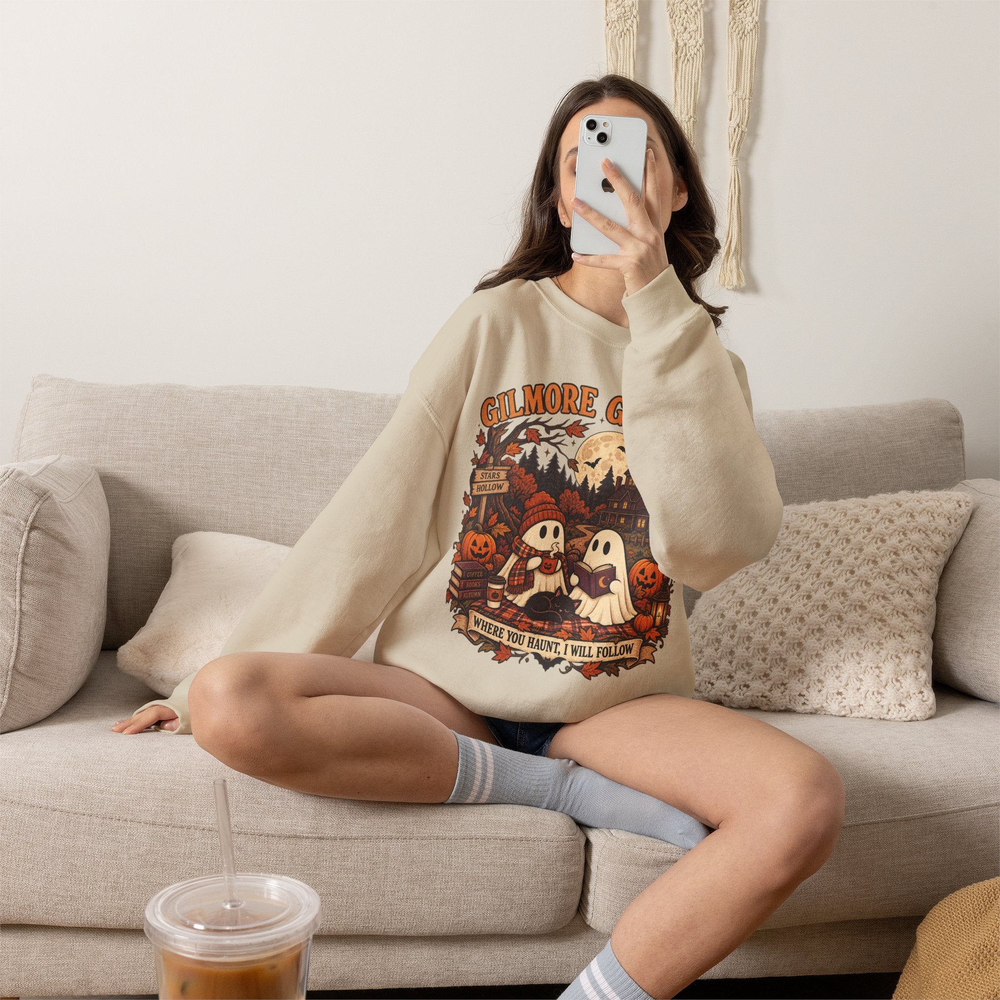 Crewneck Sweatshirt - "Gilmore Ghouls" Halloween Graphic