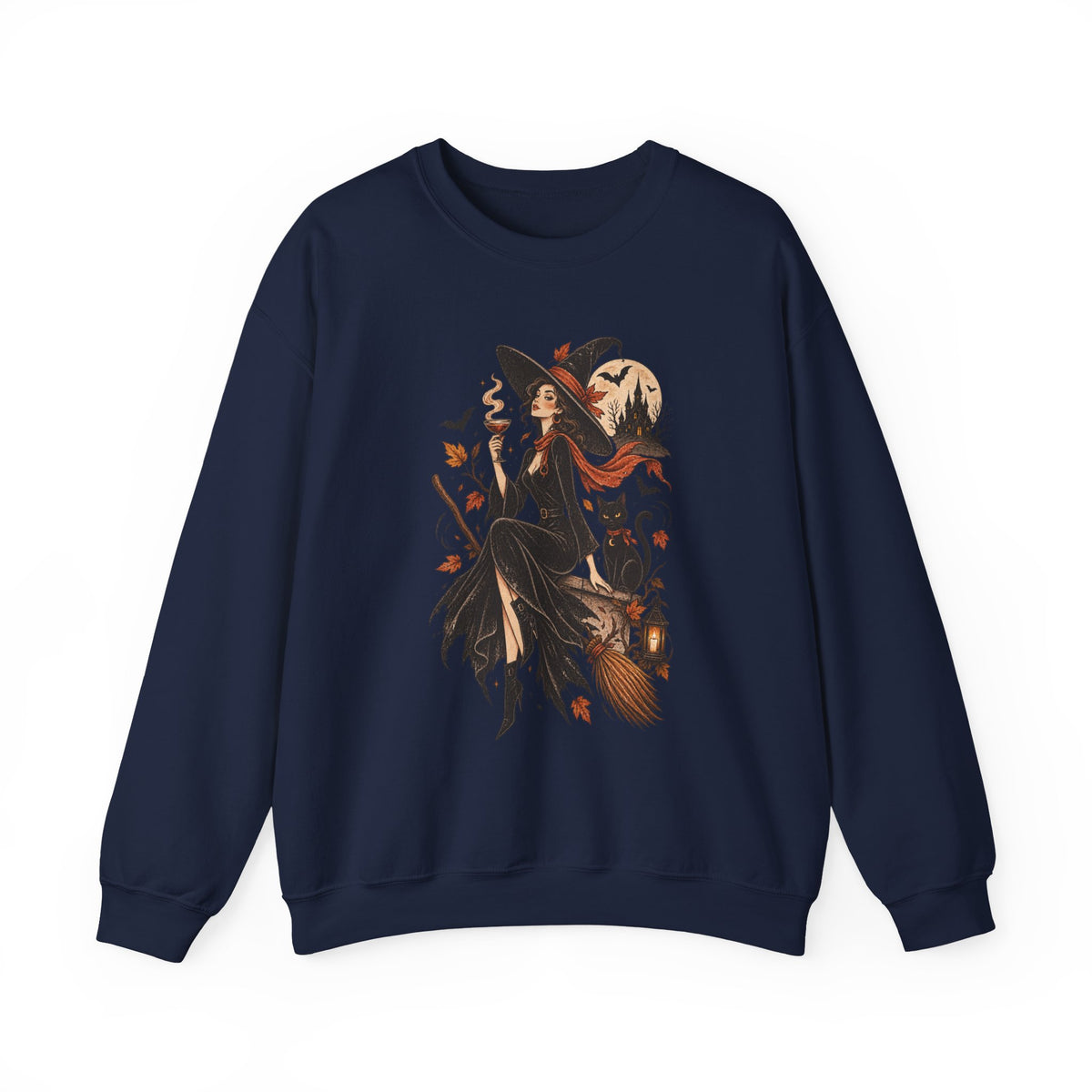 Witchy Autumn Crewneck Sweatshirt - Halloween Witch Illustration