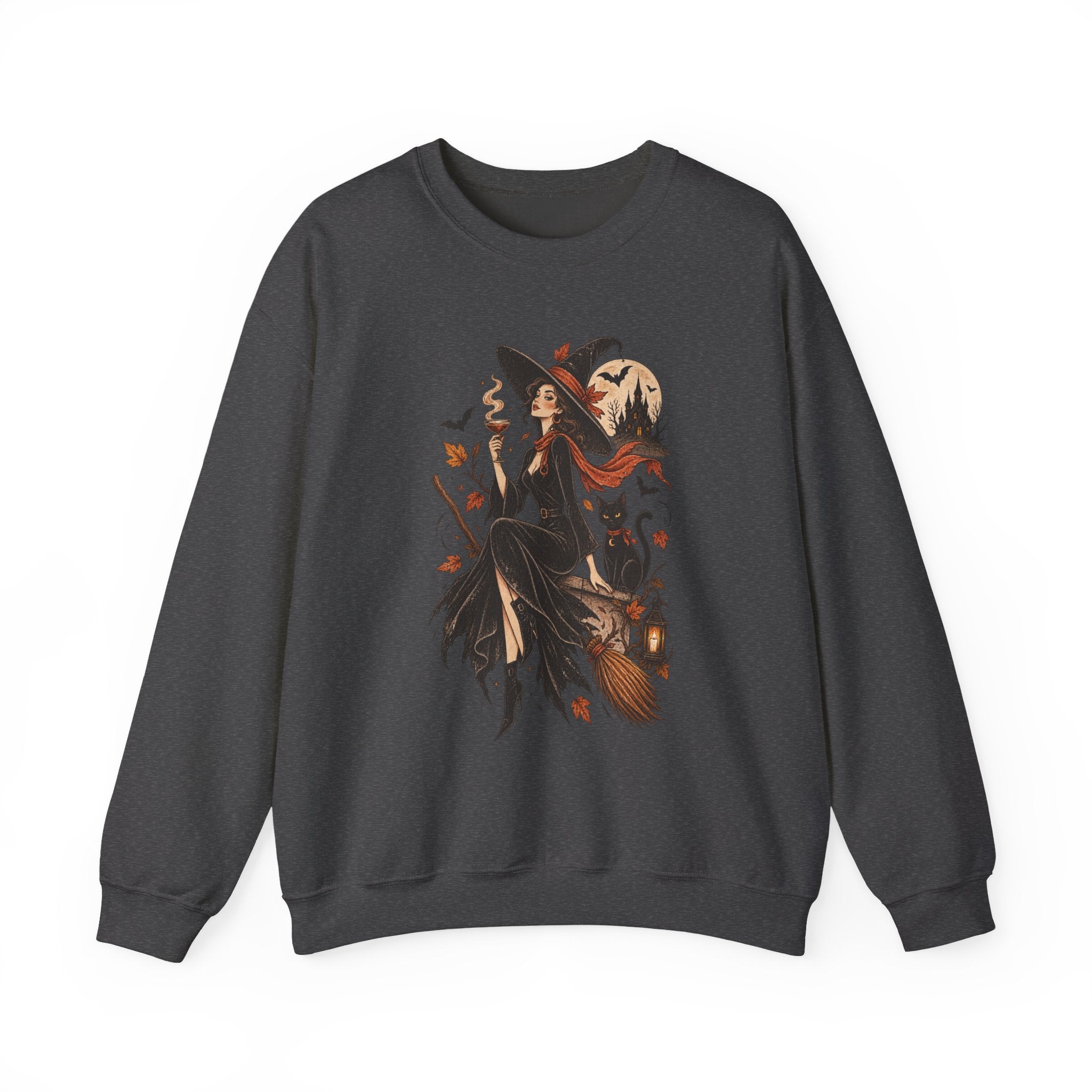 Witchy Autumn Crewneck Sweatshirt - Halloween Witch Illustration