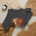 Cat Pack Crewneck Sweatshirt — Whimsical Multi-Cat Illustration