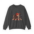Horror Movie Icons Crewneck Sweatshirt — Pennywise, Jason & Slasher Silhouette Design