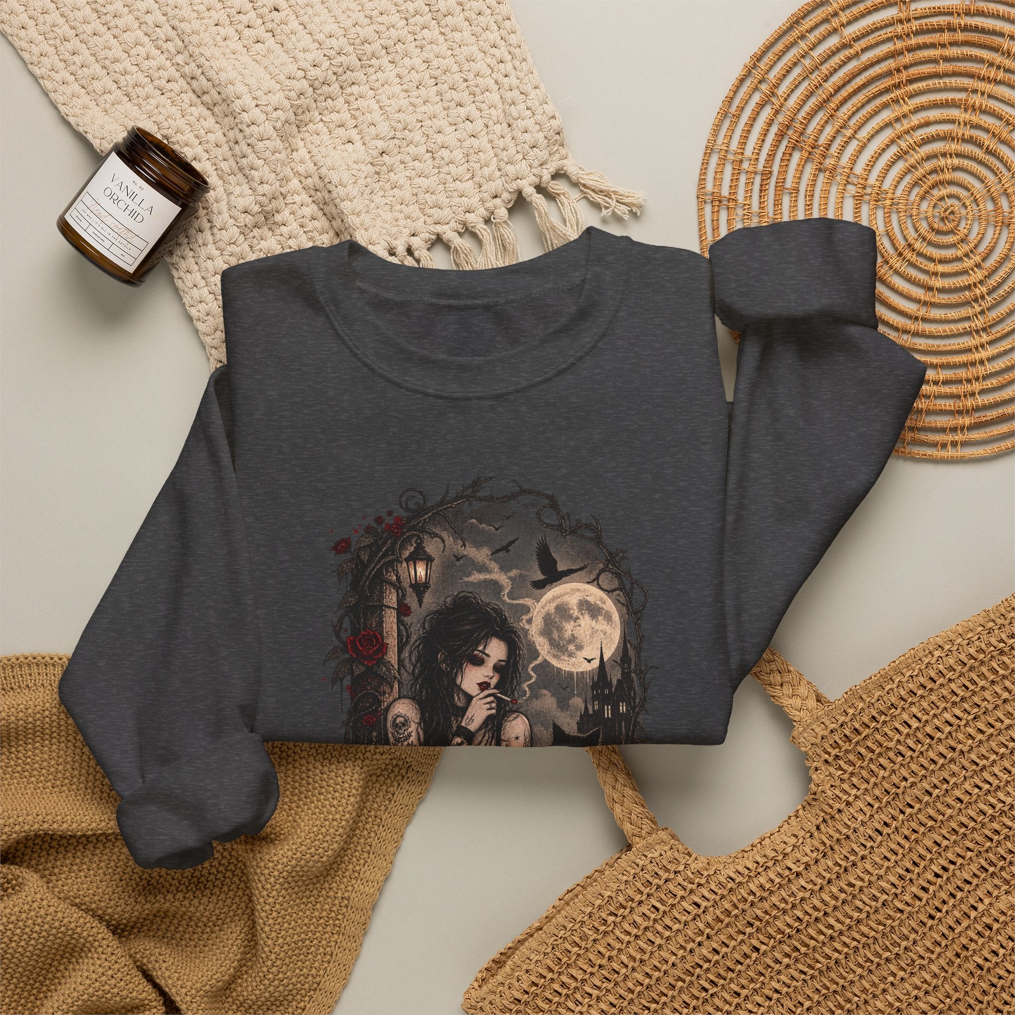 Gothic Moonlight Art Crewneck Sweatshirt