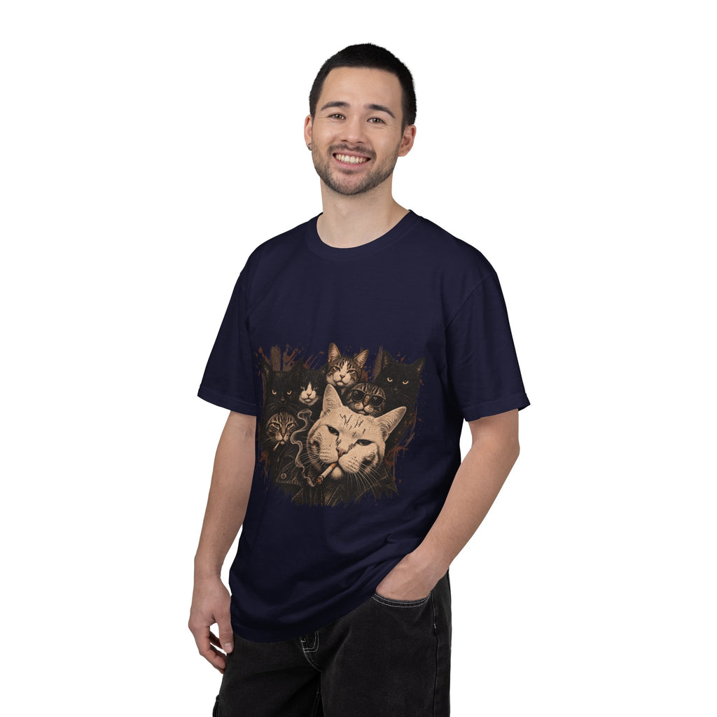 Cat Pack Garment-Dyed T-Shirt — Retro Cat Portraits Graphic Tee