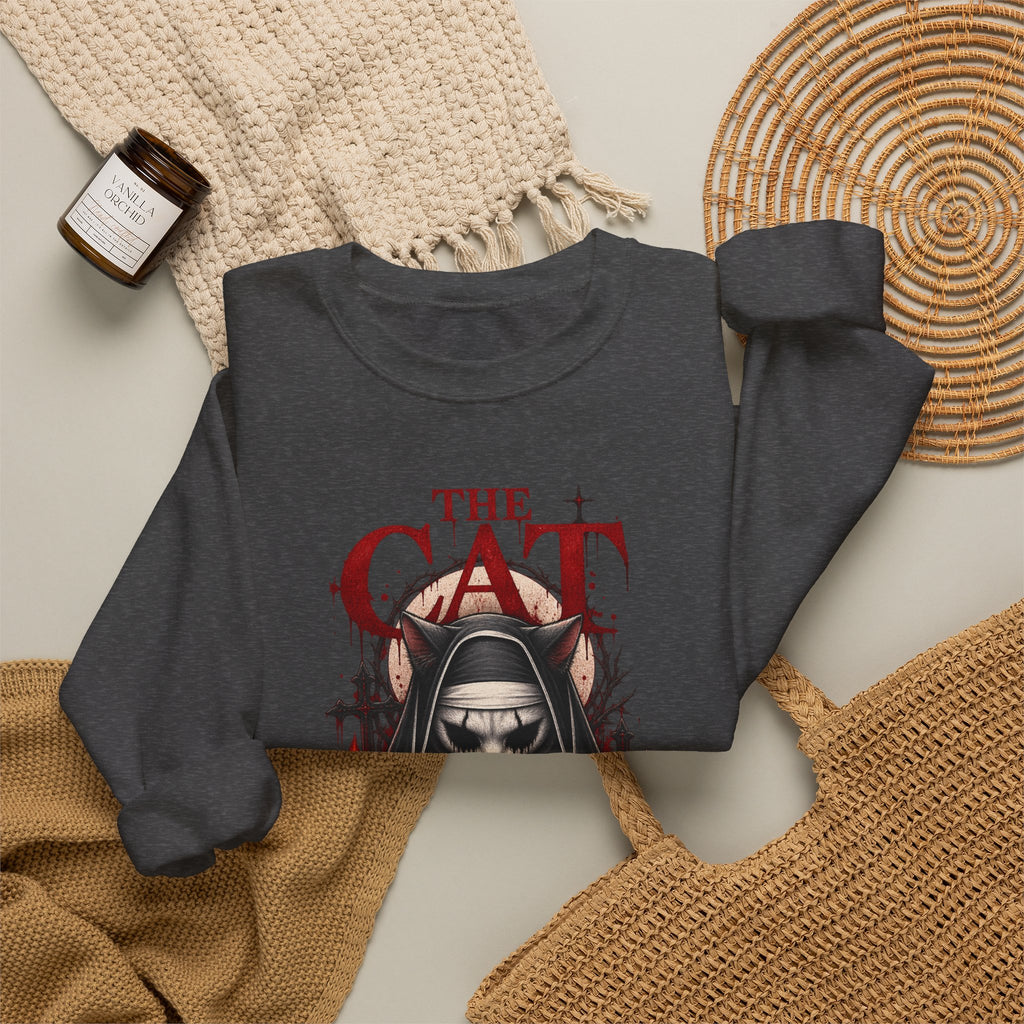 Cat Nun Graphic Sweatshirt — Gothic 'The Cat' Design