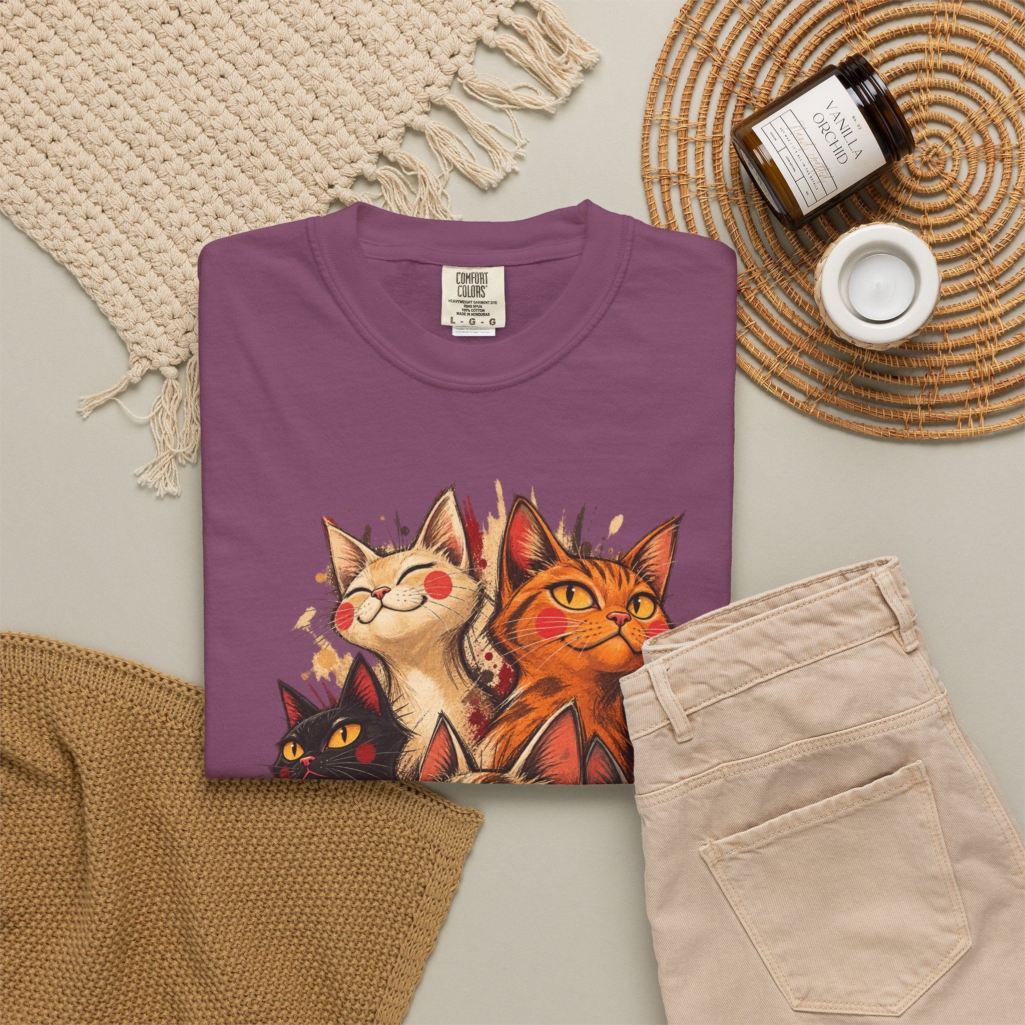 Lucky Cat Pack T-Shirt — Vintage Maneki Neko Cat Graphic Tee