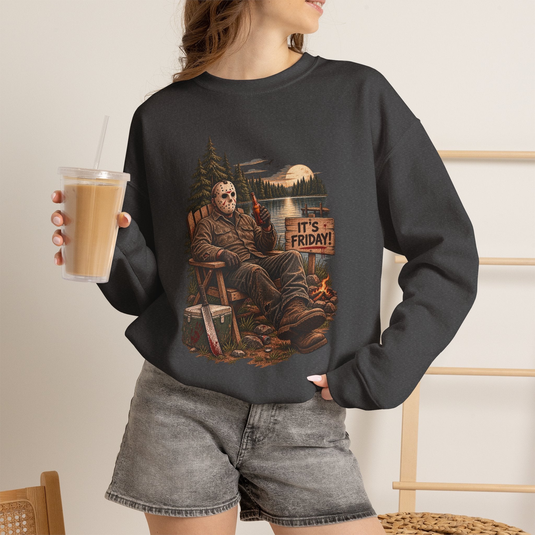 Privacy Please Crewneck Sweatshirt — Campfire Woods Graphic