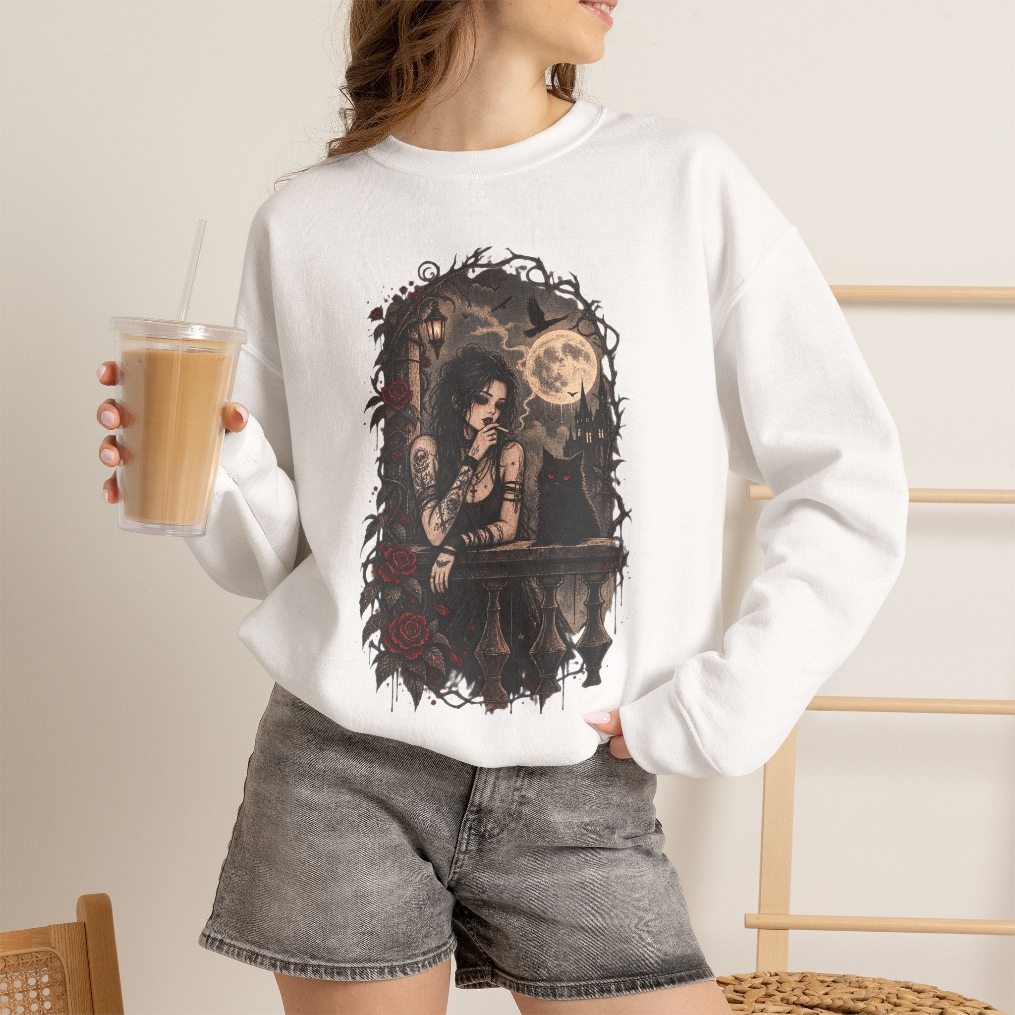 Gothic Moonlight Art Crewneck Sweatshirt