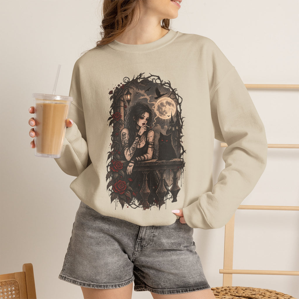 Gothic Moonlight Art Crewneck Sweatshirt