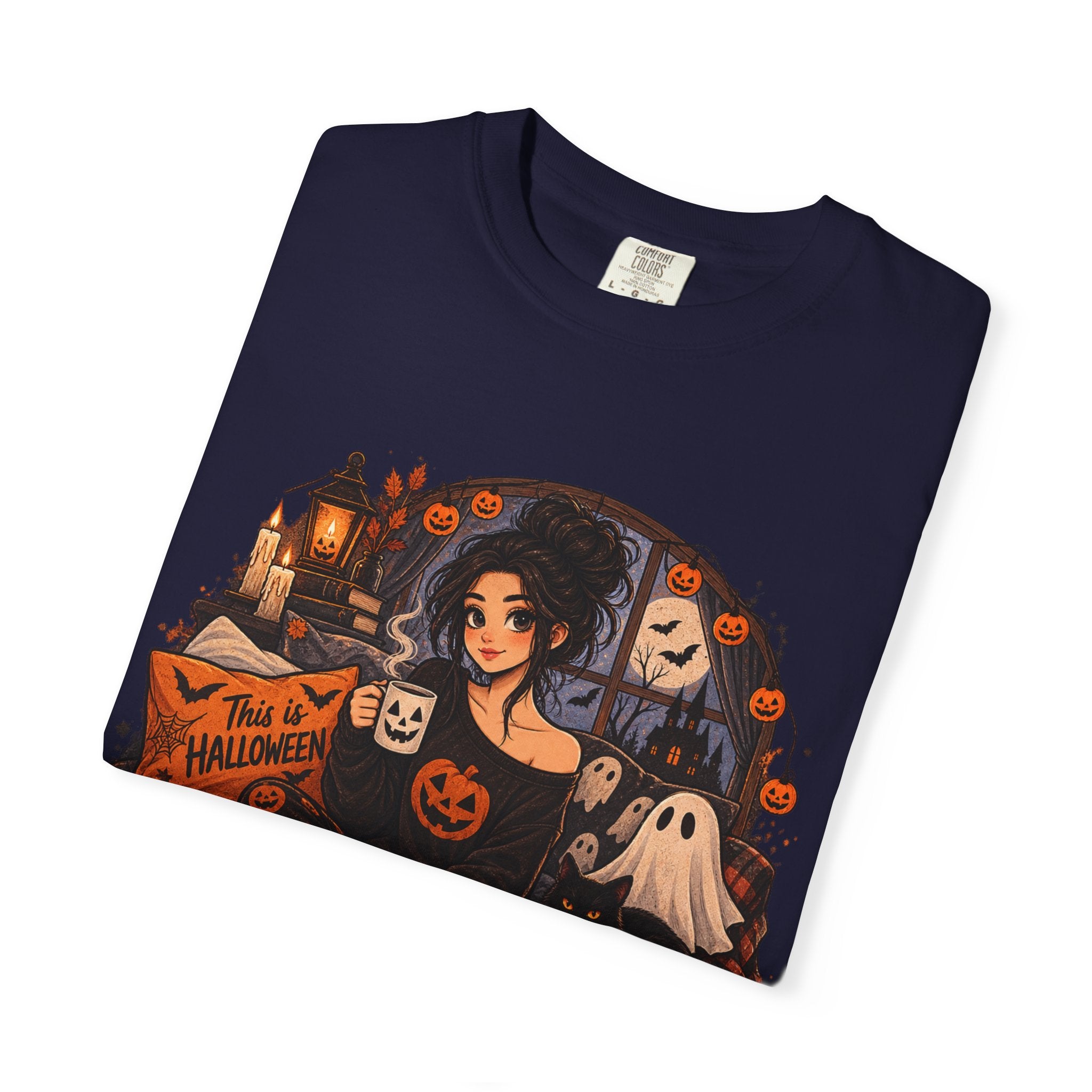 Halloween Vibes T-Shirt — "Waiting for October Like..." Spooky Scene Tee